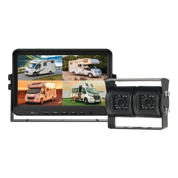 AVK10QM2 10" Heavy Duty AHD Quad View Monitor 1080p 2 Camera Motorhome Kit With DVR